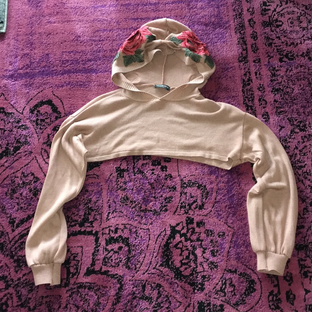 Fashion nova crop hooded long sleeve